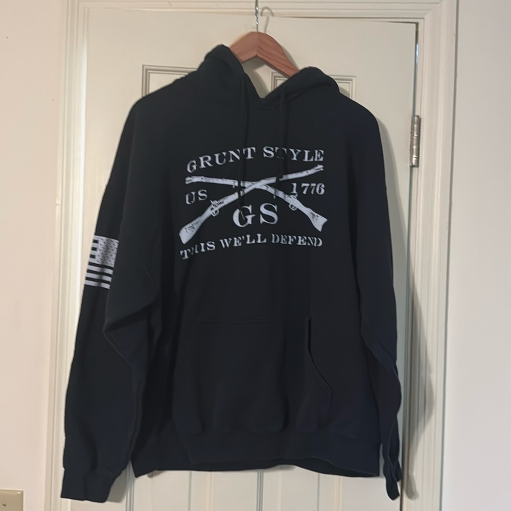 Grunt Style hooded sweatshirt. Black. Size XL.